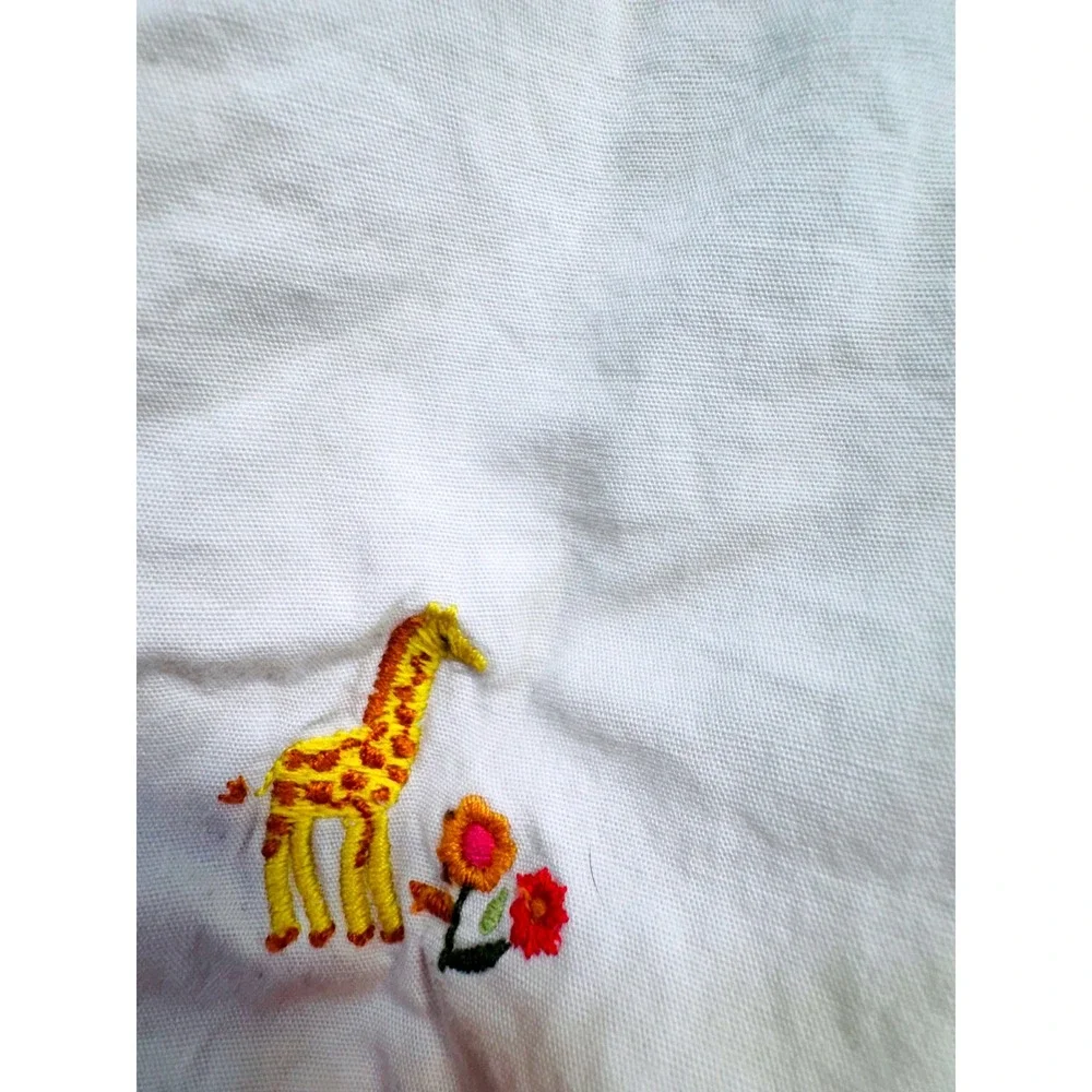 Gymboree 4T Safari Animals Embroidered Halter Dress Girls White Cotton Summer